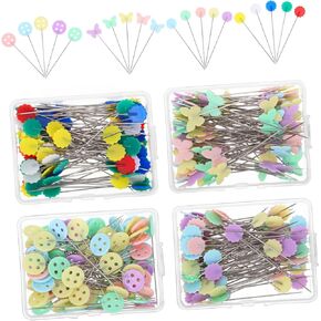 400pcs Flat Head Sewing Pins Decorative Position Pins for Fabric Crafts Includes Each of Light Dark and for Quilting and DIY Projects