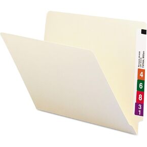 Shelf Folders Straight Cut Single-Ply End Tab Letter Manila 100/Box