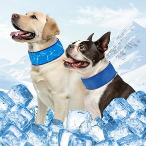 SCENEREAL Dog Cooling Bandana Neck Wraps, 2 Pack Instant Chill Pet Bandanas for Hot Weather, Adjustable Reusable Ice Scarf Bib Gel Cooler for Small Medium Large Dogs Indoor Outdoor Summer