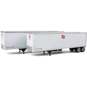 Walthers HO Scale 40 'Trailmobile Trailer 2-Pack Milwaukee Road (الشعار الأبيض/الأحمر)