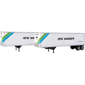 Walthers HO Scale 40' Trailmobile Trailer 2-Pack Erie Western (White/Black/Blue)