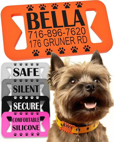 Dog ID Tags Personalized, Silicone Dog Tag Personalized for Pets, Custom Pet Name Tags in Saudi Arabia