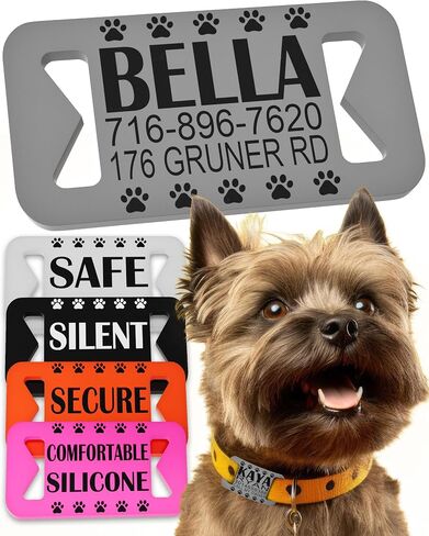 Dog ID Tags Personalized, Silicone Dog Tag Personalized for Pets, Custom Pet Name Tags in Saudi Arabia