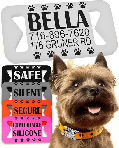 Dog ID Tags Personalized, Silicone Dog Tag Personalized for Pets, Custom Pet Name Tags in Saudi Arabia