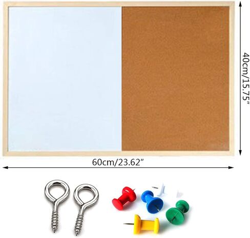 Wood Whiteboard Cork Board Combination Message Board for Painting Writing Home Art Craft Coffee Store in Saudi Arabia