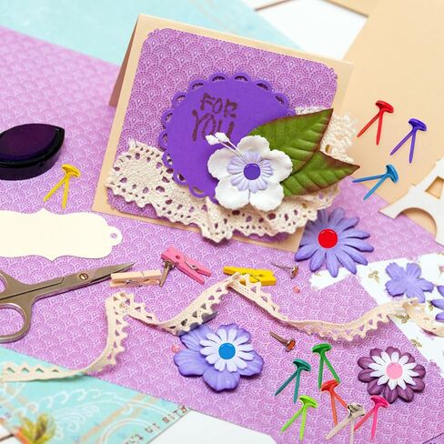 360 Pcs Brads for Paper Crafts, 12 Colors Metal Brass Brads Paper Fasteners, Mini Brads Split Pin for Paper Crafts, Scrapbooking, DIY Projects, Office Supplies in Saudi Arabia