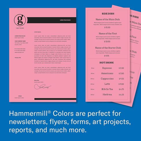 Hammermill Colored Paper, 20 lb Cherry Printer Paper, 8.5 x 11-10 Ream (5,000 Sheets) - Made in the USA, Pastel Paper, 102210C in Saudi Arabia