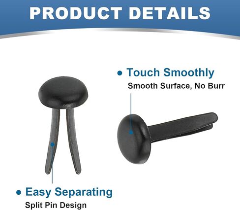 PATIKIL 1000 PCS Paper Brass Fasteners Split Pins Pastel Mini Metal Brads Round Head Plated Fastener for Craft Art Scrapbooking DIY Supplies, Silver Tone, 4.5 x 8 mm in Kuwait