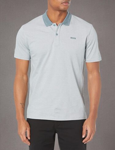 BOSS Men's Oxford Pique Contrast Stripe Polo Shirt in Saudi Arabia