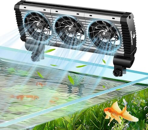 مروحة الممرات الحوض - 3600 R/M مروحة تبريد أسماك هادئة للرياح ، 5 سرعات ، 3 أوضاع مؤقت ، 180 درجة مبرد مبرد قابلة للتعديل مع وحدة تحكم ذكية (12W ، 3 رؤوس) in Saudi Arabia