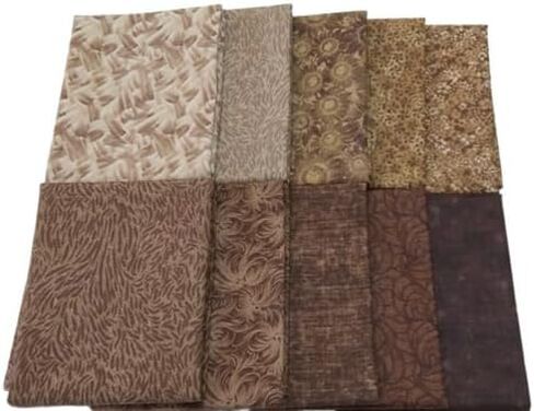 Fat Quarter Bundle Assorted Brown Prints - Revised Prints 2023 in Saudi Arabia