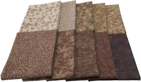 Fat Quarter Bundle Assorted Brown Prints - Revised Prints 2023 in Saudi Arabia