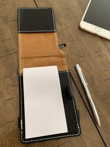 LaserGram Mini Padfolio with Notepad and Pen, Electrician, Personalized Engraving Included (Black with Gold) in Saudi Arabia