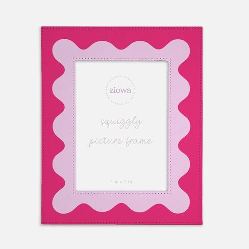 5x7 Wavy Picture Frame – Artistic Wave Design, Leather-Like Photo Frame for Modern Home Décor, Office, Gallery Wall, and Gifts (Fuschia) in Saudi Arabia
