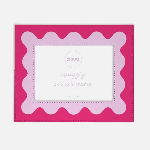 5x7 Wavy Picture Frame – Artistic Wave Design, Leather-Like Photo Frame for Modern Home Décor, Office, Gallery Wall, and Gifts (Fuschia) in Saudi Arabia