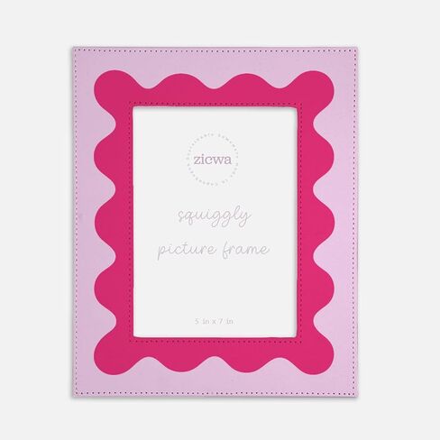 5x7 Wavy Picture Frame – Artistic Wave Design, Leather-Like Photo Frame for Modern Home Décor, Office, Gallery Wall, and Gifts (Fuschia) in Saudi Arabia