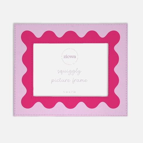 5x7 Wavy Picture Frame – Artistic Wave Design, Leather-Like Photo Frame for Modern Home Décor, Office, Gallery Wall, and Gifts (Fuschia) in Saudi Arabia