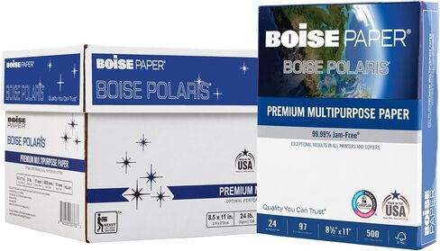 Boise Paper Premium Multipurpose Copy Paper | 8.5" x 11" Letter | 97 Bright White, 24 lb. | 10 Ream Carton (5,000 Sheets) in Saudi Arabia