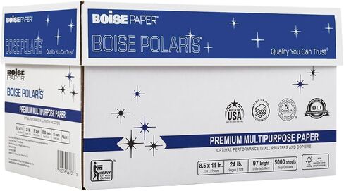 Boise Paper Premium Multipurpose Copy Paper | 8.5" x 11" Letter | 97 Bright White, 24 lb. | 10 Ream Carton (5,000 Sheets) in Saudi Arabia