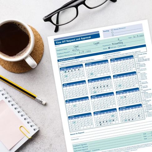 2025 Time Off Request and Approval Form, Small (5 1/2" x 8 1/2"), 2-Part, Pack of 50 in Saudi Arabia