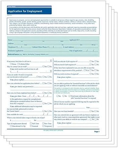 Florida State-Compliant Employment Application|8 ½"x11 |50 Pack| in Saudi Arabia