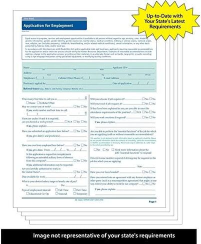 Florida State-Compliant Employment Application|8 ½"x11 |50 Pack| in Saudi Arabia