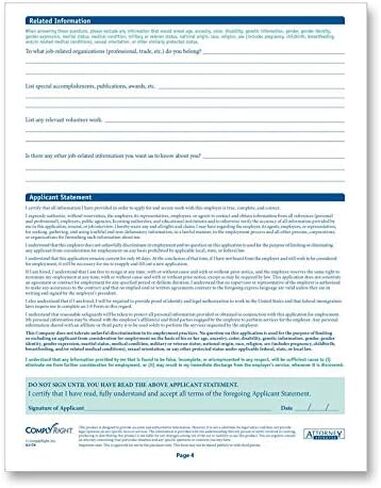Florida State-Compliant Employment Application|8 ½"x11 |50 Pack| in Saudi Arabia