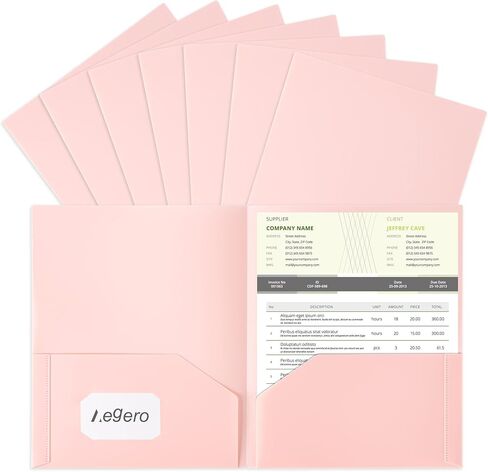 Plastic Folders with Pockets (7 Pack, Sweet Colors), Durable Heavy Duty File Folders with Business Card Slot, 2-Pocket Folder for Schoolwork & Office,Letter Size in Saudi Arabia
