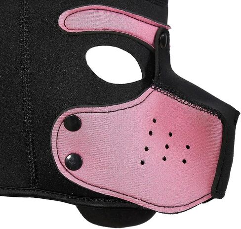 Pup Hood, Pup Play Hood, Removable Dog Full Face Pup Hood (Red) in Saudi Arabia
