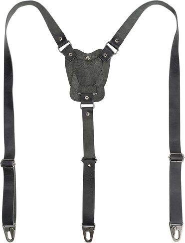 Hide & Groom, Rustic Suspenders with Adjustable Size Straps for Men, Wedding, Heavy Duty, Steampunk, Full Grain Leather, Handmade Western Accessories, Bourbon Brown in Saudi Arabia
