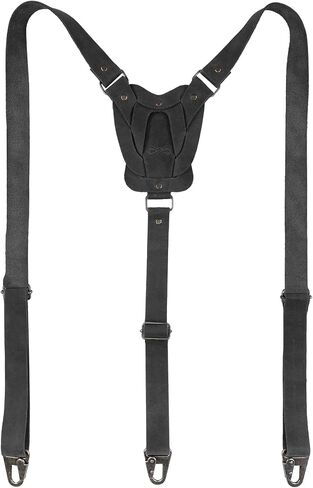 Hide & Groom, Rustic Suspenders with Adjustable Size Straps for Men, Wedding, Heavy Duty, Steampunk, Full Grain Leather, Handmade Western Accessories, Bourbon Brown in Saudi Arabia