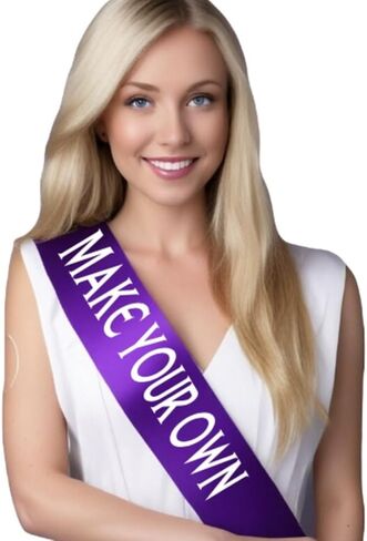 Miss California Sash - Custom Satin Sashes for Women (White, Customize Your Way) in Kuwait