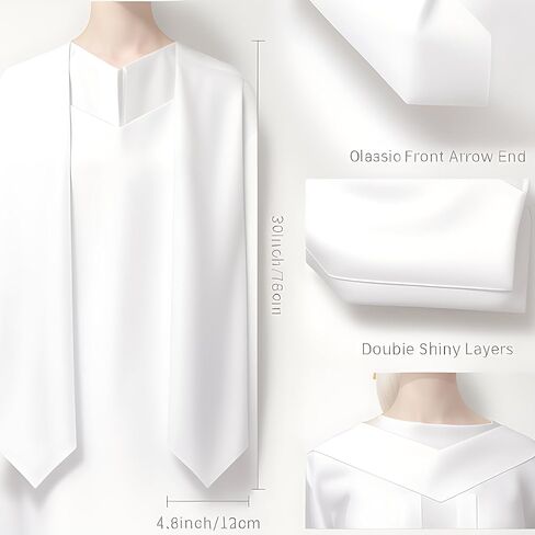 Custom White Stole Graduation. Satin Sash for Class of 2024, Black Girl Magic Design, Perfect for Ceremonies & Honors (Black) in Saudi Arabia