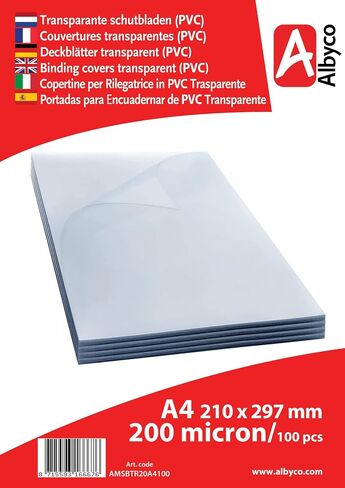Transparent Glossy Covers, PVC Binding Covers, Thickness 0.20 mm/200 microns, Size A4 (210 x 297 mm), PVC Plastic Sheets in Saudi Arabia
