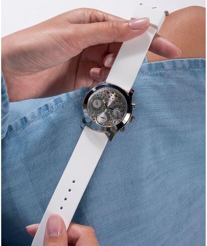 GUESS Ladies 38mm Watch - Silver Tone Strap Silver Dial Silver Tone Case in Saudi Arabia