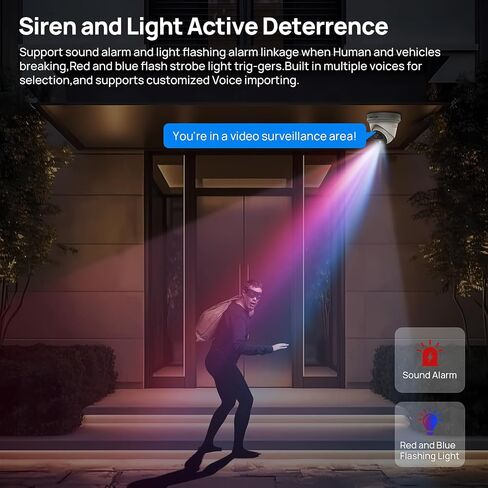 متوافق مع كاميرا Hikvision 4MP Varifocal IP PoE، كاميرا أمان زووم بصري، عدسة 2.8-12 مم، كشف الإنسان/المركبة، رؤية ليلية ملونة EXIR 164ft، H.265+، 120dB WDR، MicroSD(512G) in Kuwait