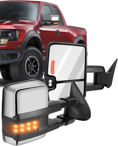ECCPP Towing Mirrors for 03-06 for Chevy for Silverado for GMC for Sierra 1500 2500HD 3500 for Suburban for Yukon XL for Tahoe Power Heated Amber Light Telescoping Side View Pair Mirrors in Saudi Arabia