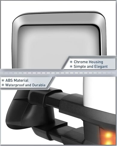 ECCPP Towing Mirrors for 03-06 for Chevy for Silverado for GMC for Sierra 1500 2500HD 3500 for Suburban for Yukon XL for Tahoe Power Heated Amber Light Telescoping Side View Pair Mirrors in Saudi Arabia