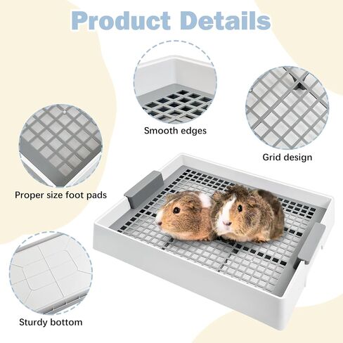 Tfwadmx Guinea Pig Litter Pan with Grid Large Rabbit Litter Box Small Animal Potty Trainer Bunny Corner Tray Toilet with Scoop for Chinchilla Guinea Pigs Ferret Hedgehog in Saudi Arabia