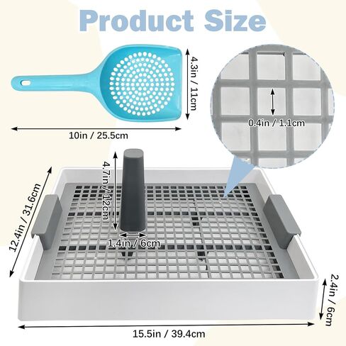 Tfwadmx Guinea Pig Litter Pan with Grid Large Rabbit Litter Box Small Animal Potty Trainer Bunny Corner Tray Toilet with Scoop for Chinchilla Guinea Pigs Ferret Hedgehog in Saudi Arabia