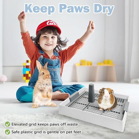 Tfwadmx Guinea Pig Litter Pan with Grid Large Rabbit Litter Box Small Animal Potty Trainer Bunny Corner Tray Toilet with Scoop for Chinchilla Guinea Pigs Ferret Hedgehog in Saudi Arabia