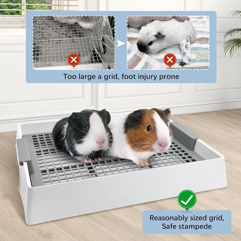 Tfwadmx Guinea Pig Litter Pan with Grid Large Rabbit Litter Box Small Animal Potty Trainer Bunny Corner Tray Toilet with Scoop for Chinchilla Guinea Pigs Ferret Hedgehog in Saudi Arabia