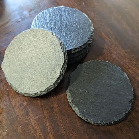 Shining Stars: Personalized Slate Coasters with Name and Star - Round Slate - set of 4 in Saudi Arabia