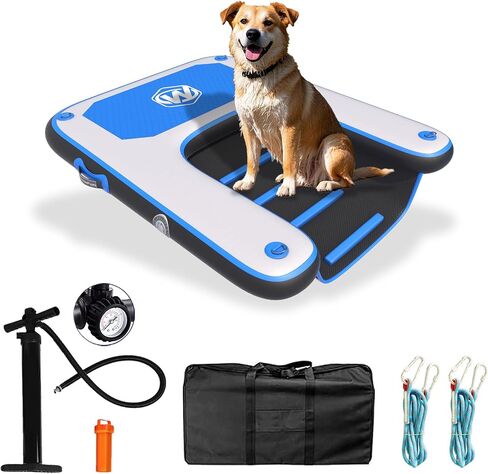 Inflatable Dog Water Ramp for Dogs Up to 220 lbs, Inflatable Dock Floating Platform with Non-Slip EVA Foam，Inflatable Dog Ramp for Boat,Pool, Dock, Lake in Saudi Arabia