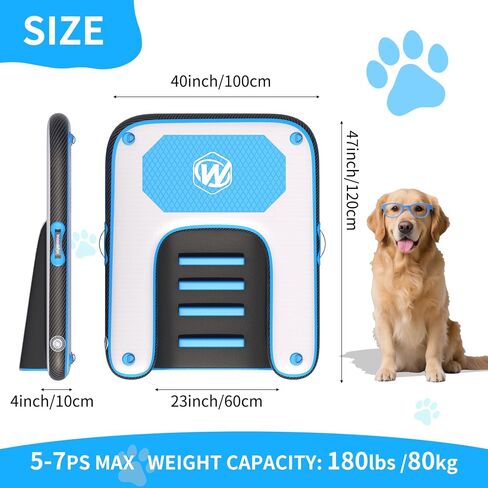 Inflatable Dog Water Ramp for Dogs Up to 220 lbs, Inflatable Dock Floating Platform with Non-Slip EVA Foam，Inflatable Dog Ramp for Boat,Pool, Dock, Lake in Saudi Arabia