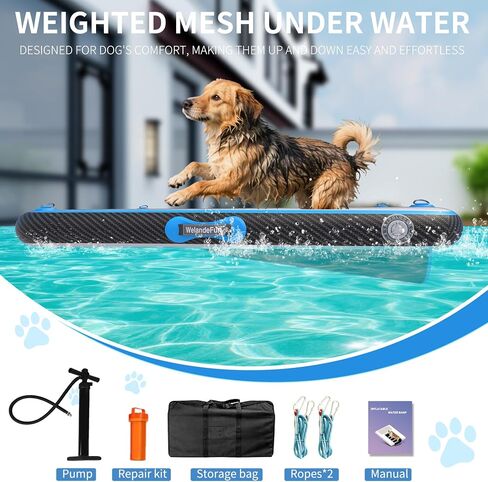 Inflatable Dog Water Ramp for Dogs Up to 220 lbs, Inflatable Dock Floating Platform with Non-Slip EVA Foam，Inflatable Dog Ramp for Boat,Pool, Dock, Lake in Saudi Arabia