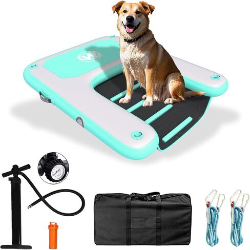 Inflatable Dog Water Ramp for Dogs Up to 220 lbs, Inflatable Dock Floating Platform with Non-Slip EVA Foam，Inflatable Dog Ramp for Boat,Pool, Dock, Lake in Saudi Arabia
