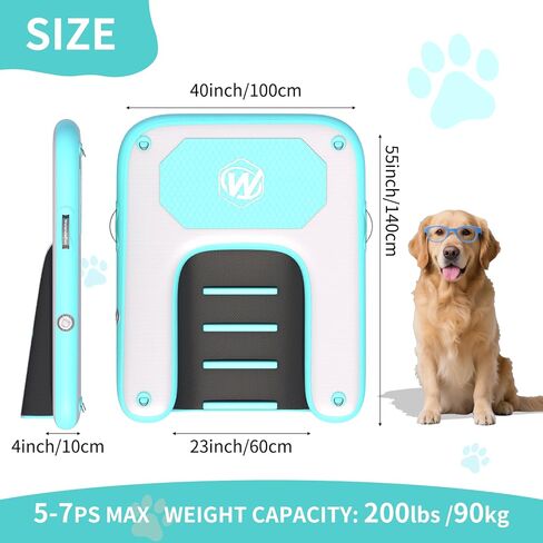 Inflatable Dog Water Ramp for Dogs Up to 220 lbs, Inflatable Dock Floating Platform with Non-Slip EVA Foam，Inflatable Dog Ramp for Boat,Pool, Dock, Lake in Saudi Arabia
