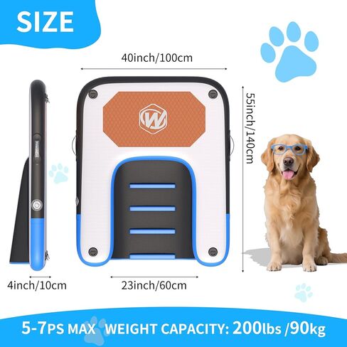 Inflatable Dog Water Ramp for Dogs Up to 220 lbs, Inflatable Dock Floating Platform with Non-Slip EVA Foam，Inflatable Dog Ramp for Boat,Pool, Dock, Lake in Kuwait