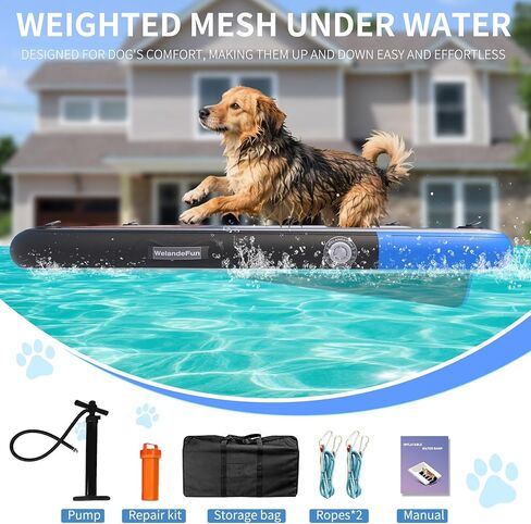 Inflatable Dog Water Ramp for Dogs Up to 220 lbs, Inflatable Dock Floating Platform with Non-Slip EVA Foam，Inflatable Dog Ramp for Boat,Pool, Dock, Lake in Kuwait